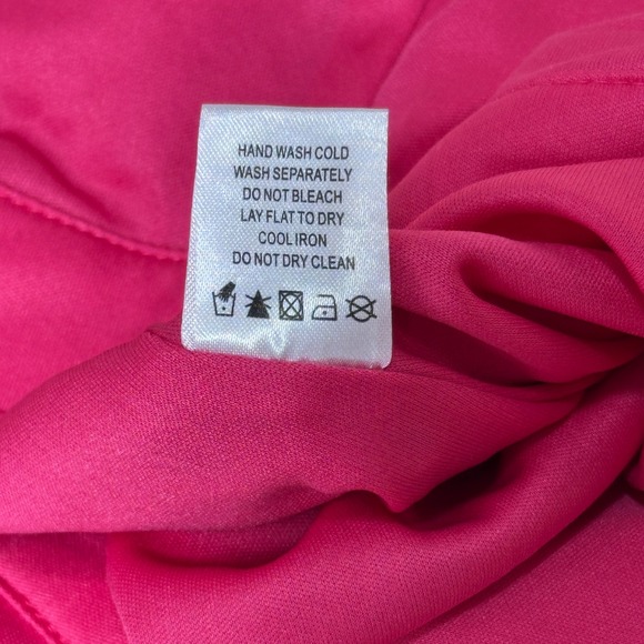 Superdown Pink Ruffle Sleeve Deep V-Neck Open Back Mini Dress Size L NEW - Picture 7 of 12